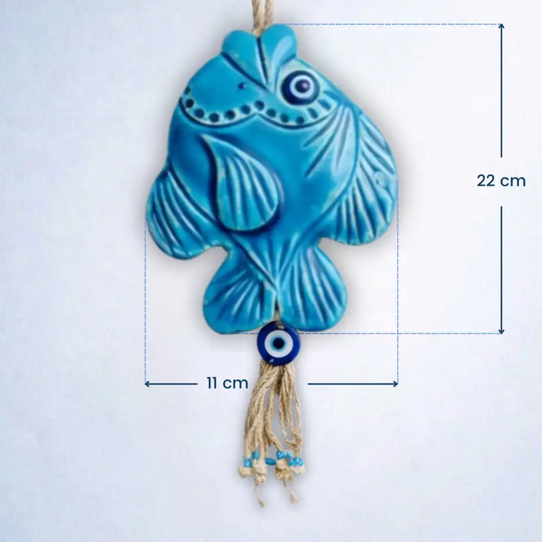 Aqua Evil Eye Fish Wall Art - Image 4