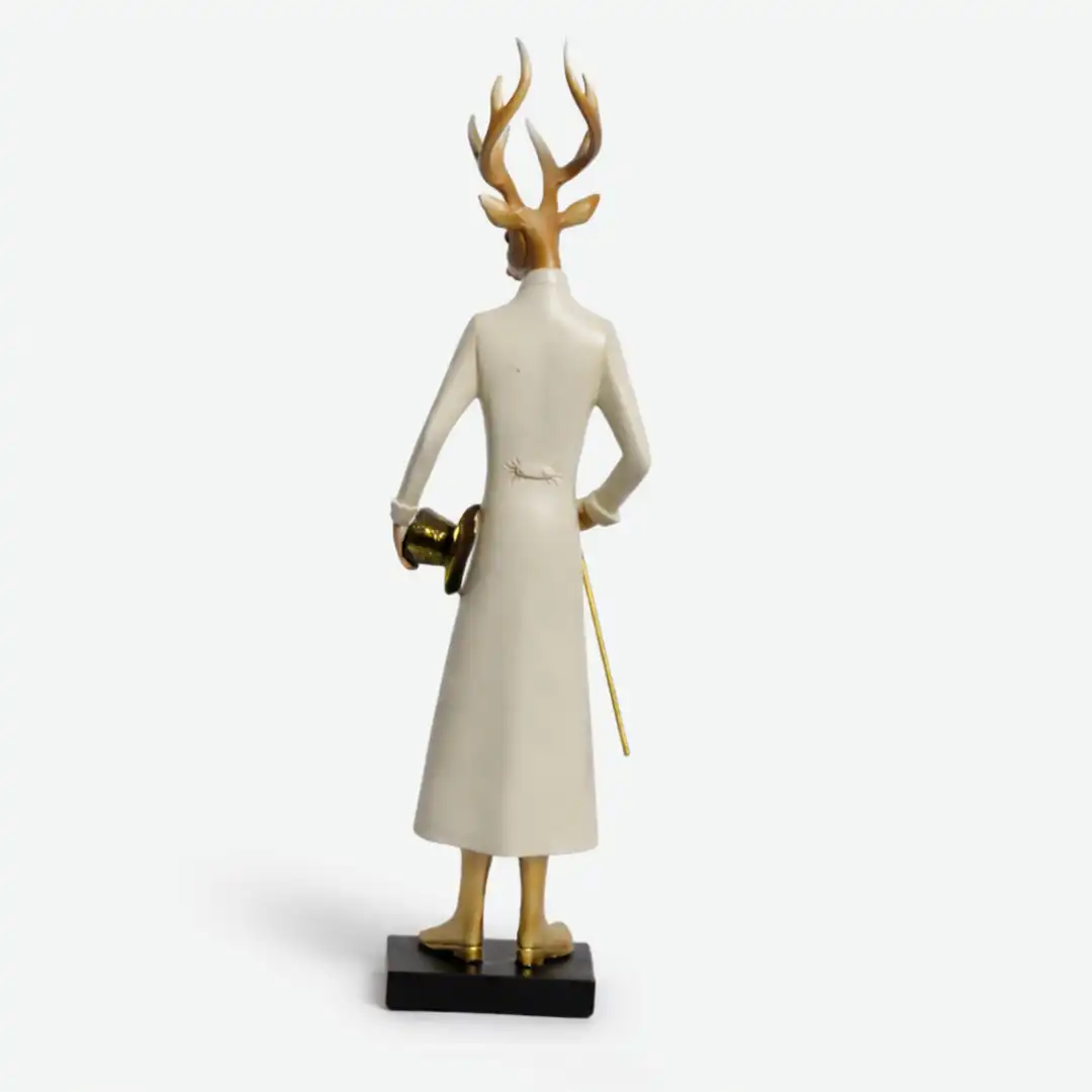 The Woodland Trumpeter | Artistic Deer Figurine Sculpture - Image 4