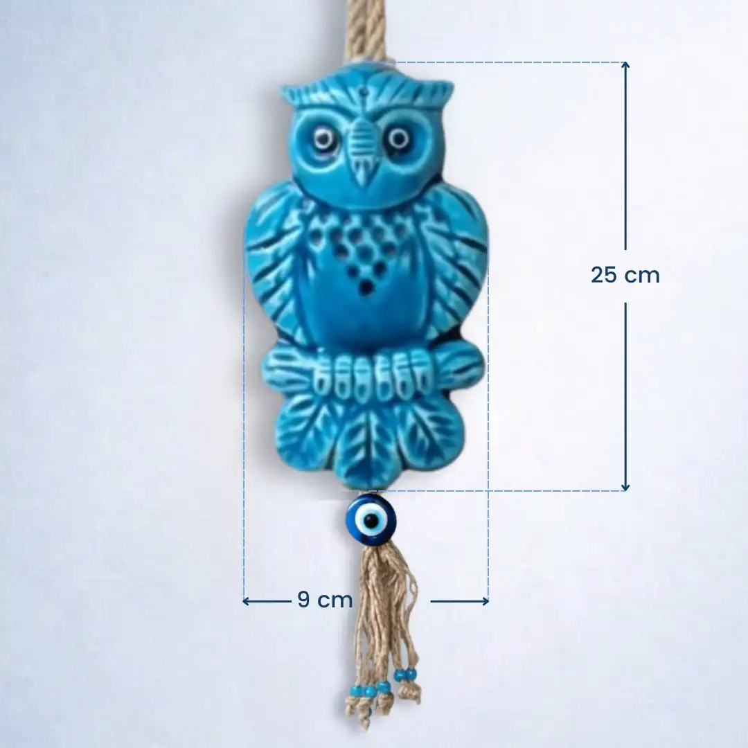 Blue Evil Eye Owl Wall Decor - Image 4