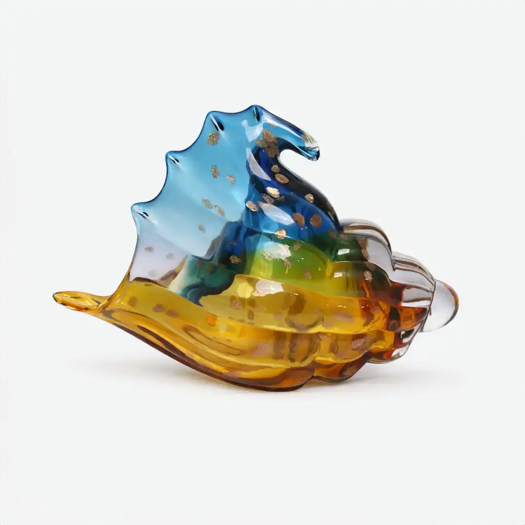 Wave of Light - Amber Tide | Shankh-Inspired Glass Sculpture - Image 4