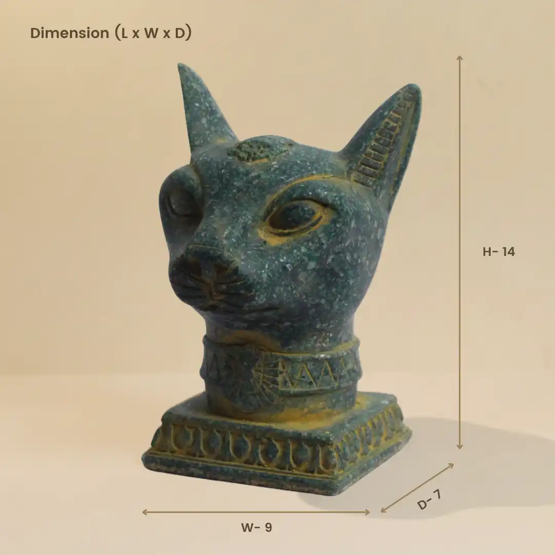 Bastet Egyptian Luxe Cat Sculpture | Luxury Stone Décor - Image 5