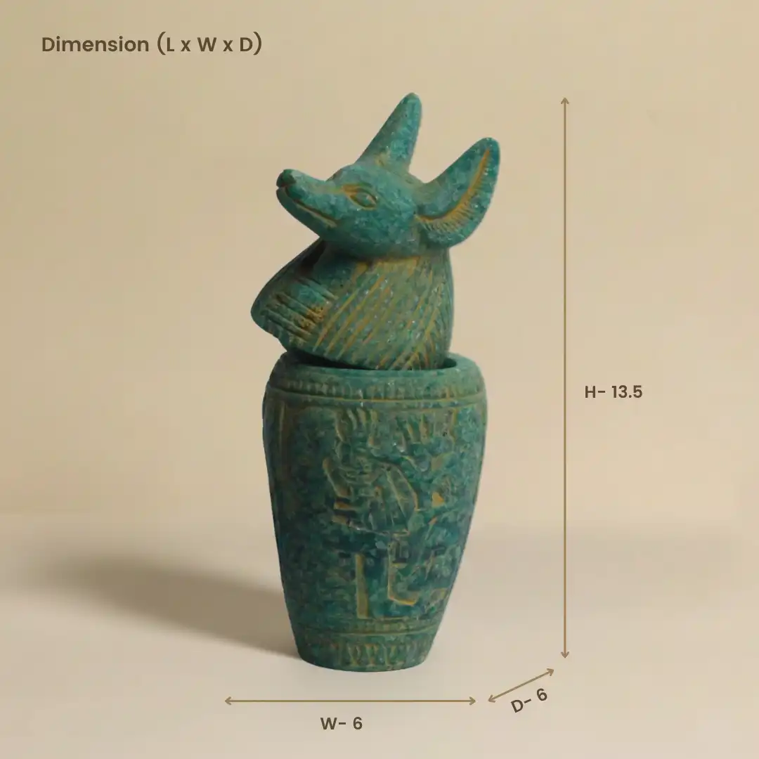 Anubis Canopic Jar Sculpture | Luxury Stone Décor - Image 5