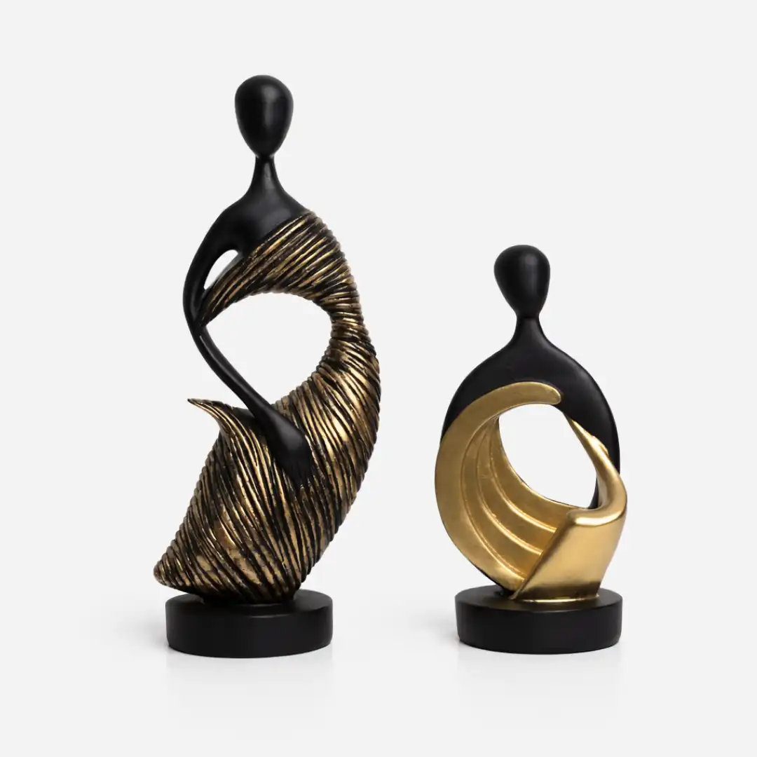 Tranquil Monk Figurine Set | Resin Table Top Sculptures - Image 4