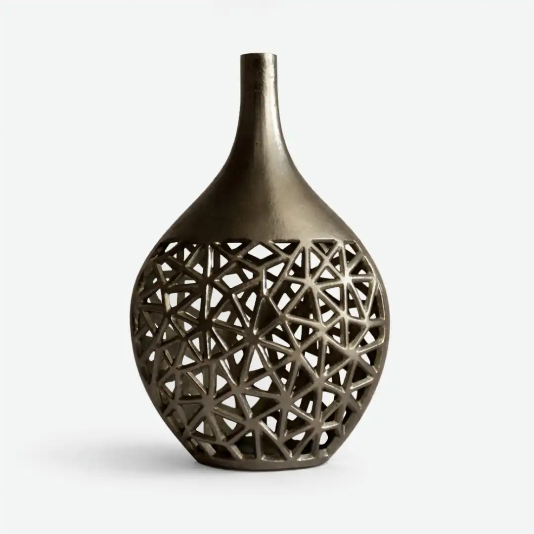 Imperial Pattern Vase | Geometric Metal Vase - Image 4