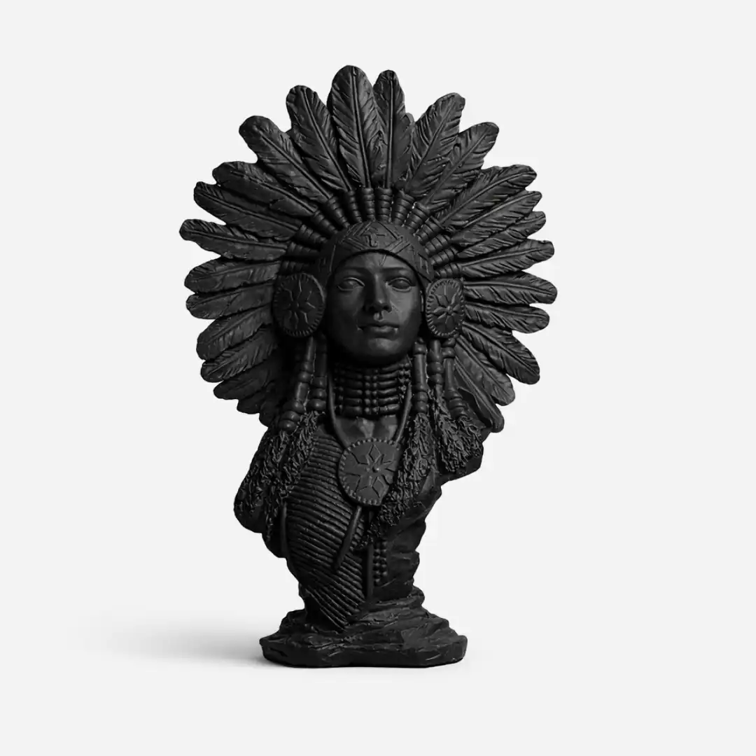 Sacred Tribal Face Sculpture | Ethnic Art Figurine - Image 5