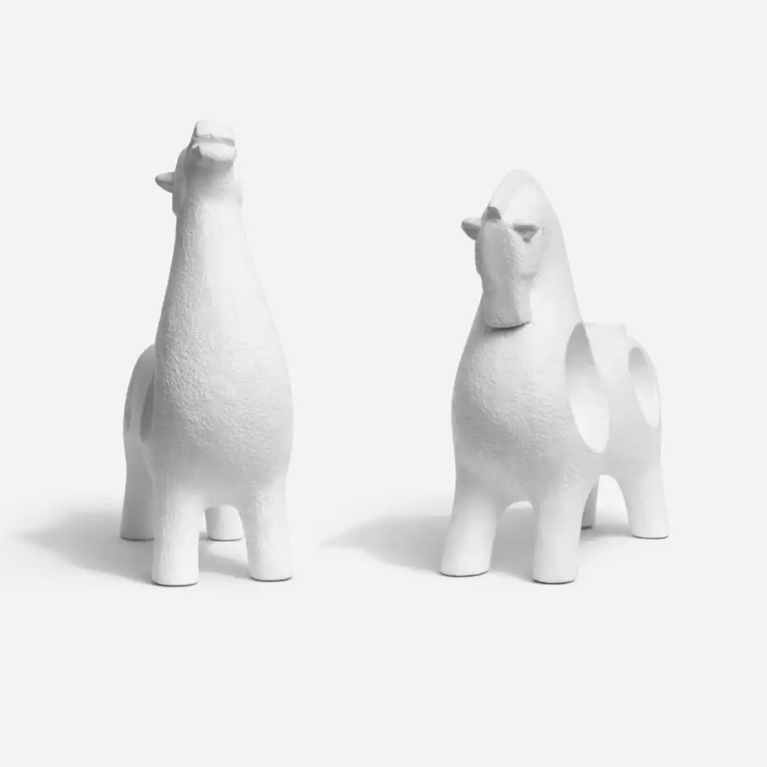 Twin Stallion Sculptures | Modern Horse Figurines - Image 5