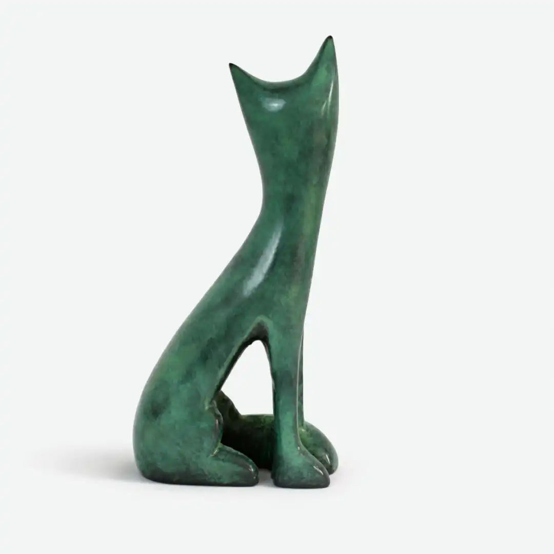 Jade Whisper Cat Statue | Minimalist Animal Sculpture - Image 6