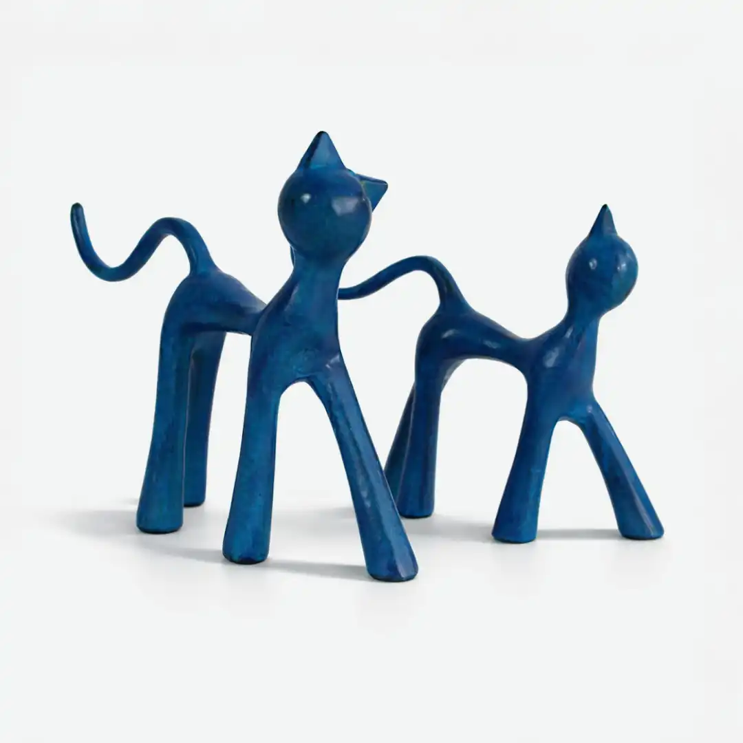 Blue Patina Azure Grace Cat Figurine - Image 2