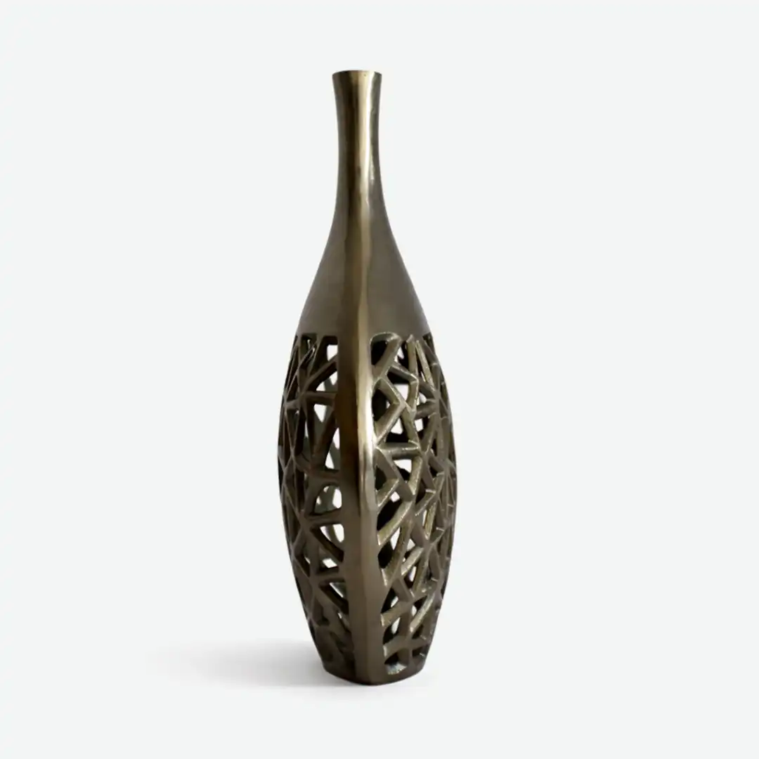 Imperial Pattern Vase | Geometric Metal Vase - Image 3