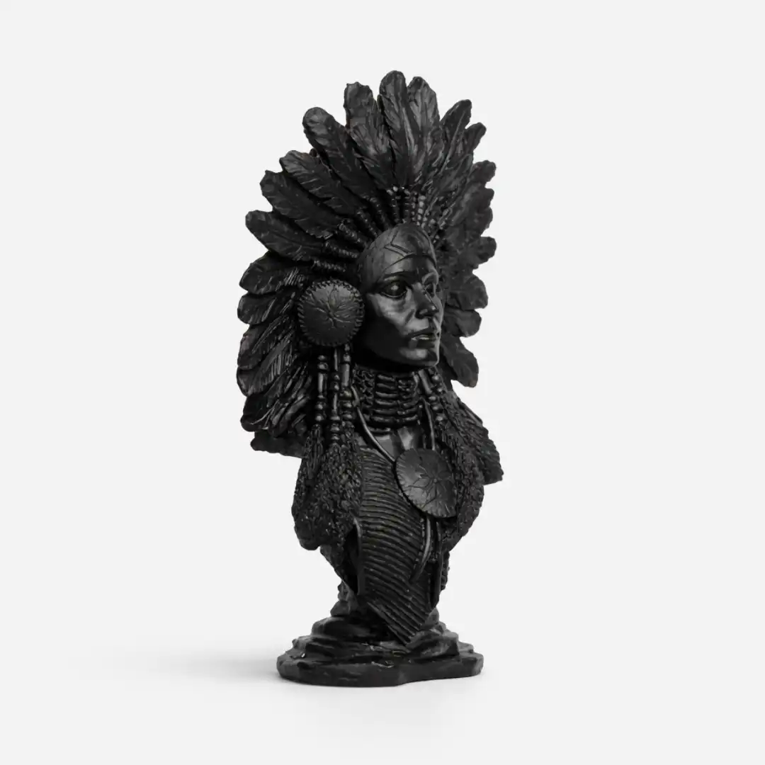 Sacred Tribal Face Sculpture | Ethnic Art Figurine - Image 6