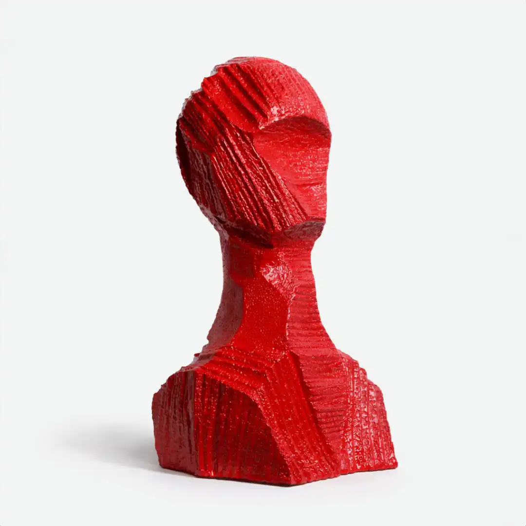 Scarlet Vision Sculpture | Modern Artistic Figurine | Luxury Statement Decor - Image 8