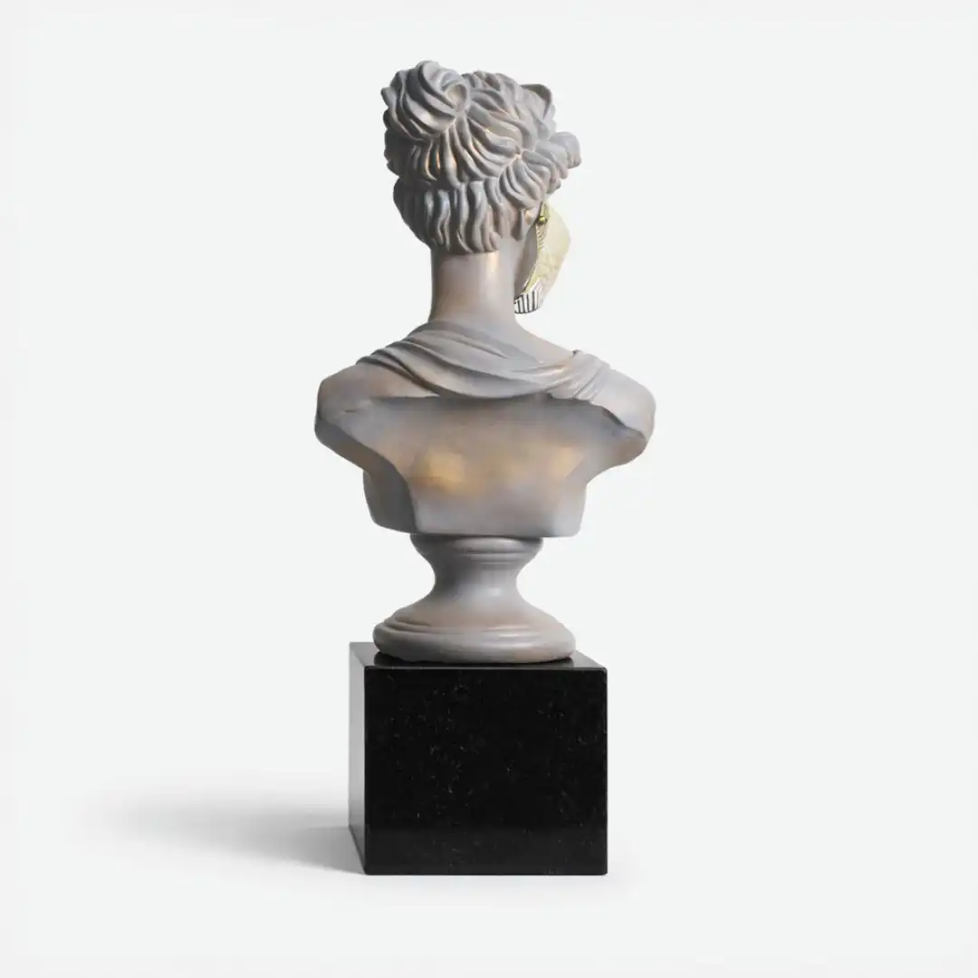 Aurum Hush | Modern Bust Sculpture with Gold Accent - Image 4
