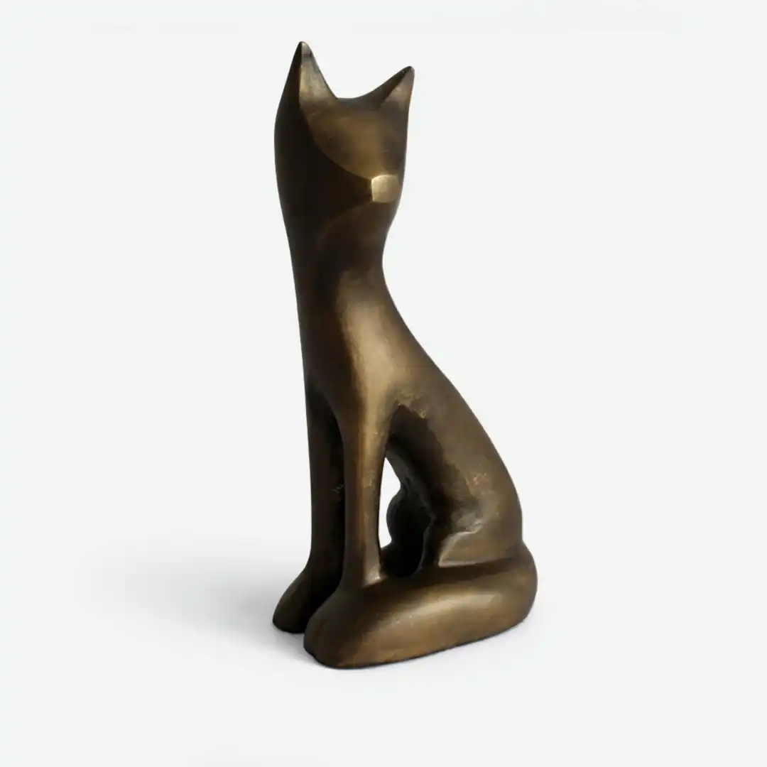 Jade Whisper Cat Statue | Minimalist Animal Sculpture - Image 5
