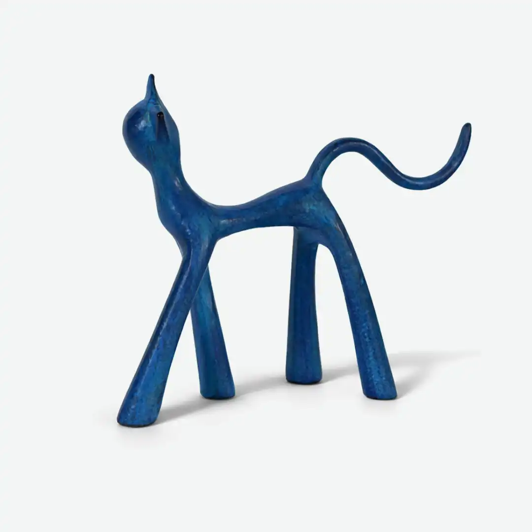 Blue Patina Azure Grace Cat Figurine - Image 3