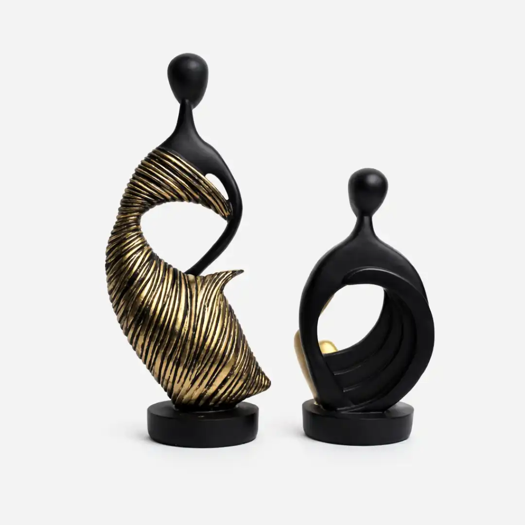 Tranquil Monk Figurine Set | Resin Table Top Sculptures - Image 3