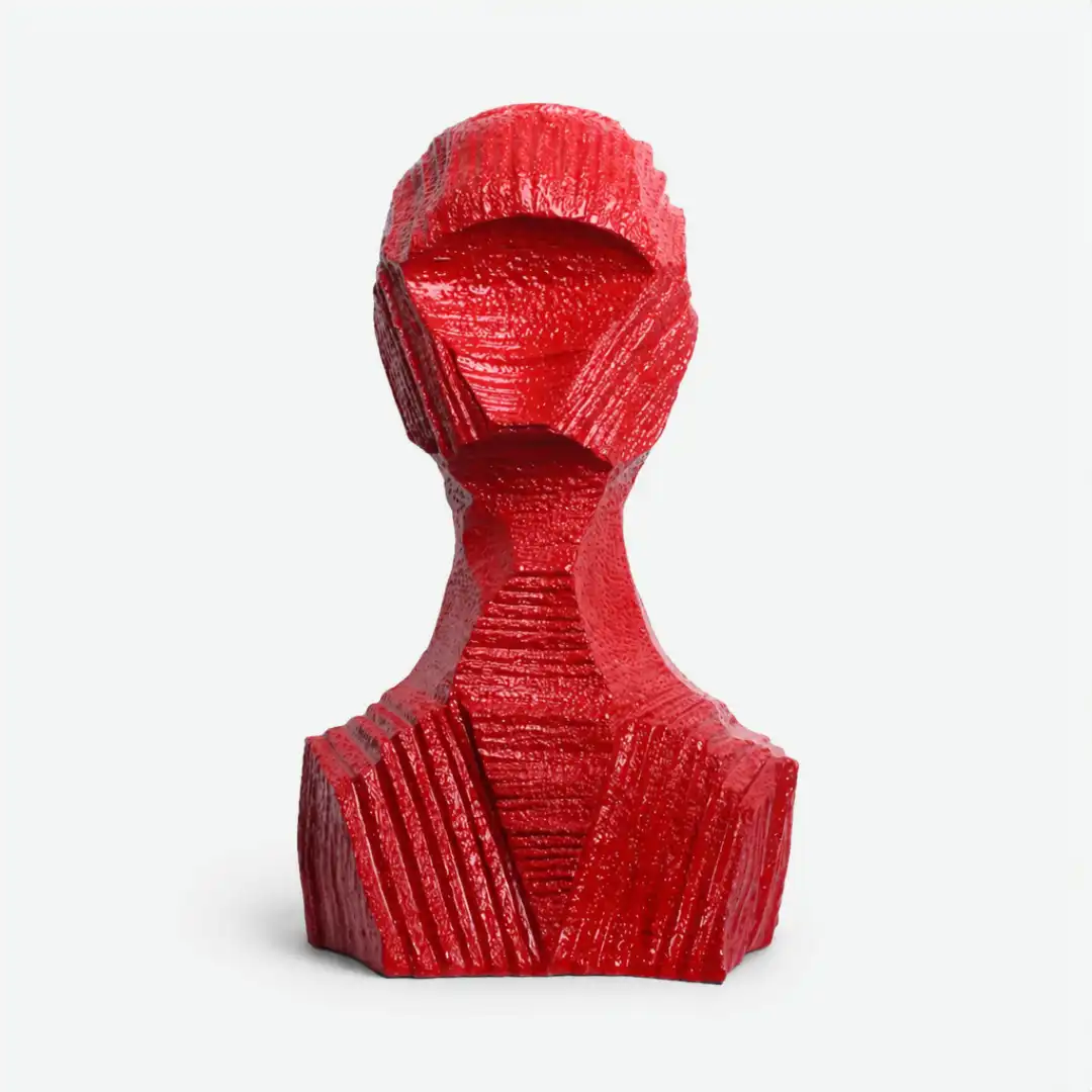 Scarlet Vision Sculpture | Modern Artistic Figurine | Luxury Statement Decor - Image 9