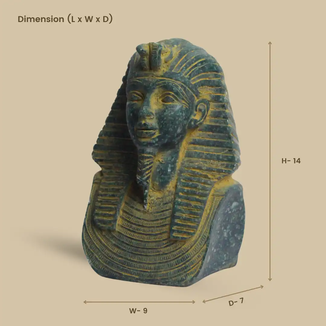 King Tutankhamun Bust Sculpture | Luxury Egyptian Pharaoh Décor - Image 8