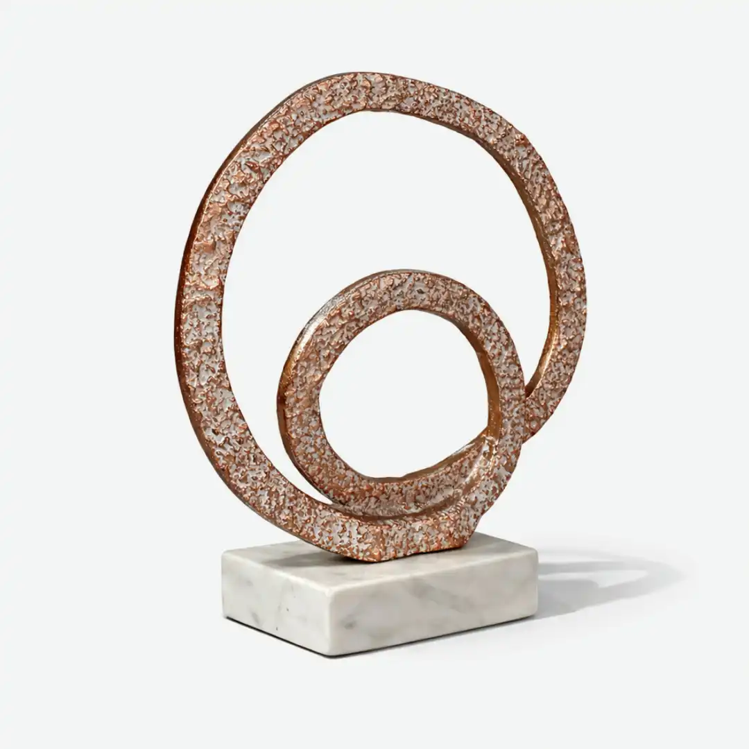 Orbit Sculpture | Dual Ring Abstract Art - Image 4