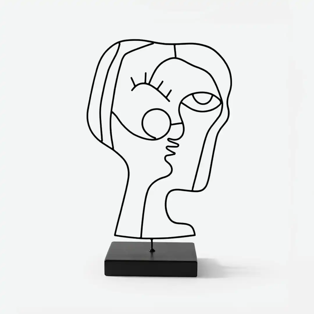 Unity Face Art | Abstract Line Sculpture - Image 2